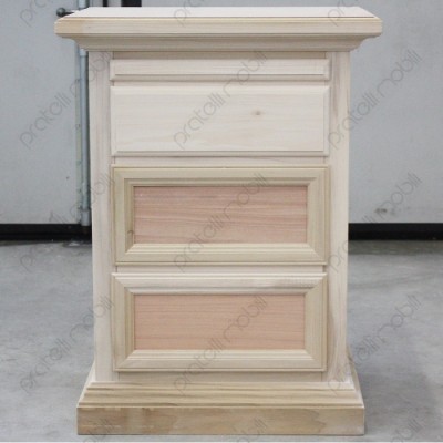 Comodino Leonard in legno grezzo da verniciare. 2