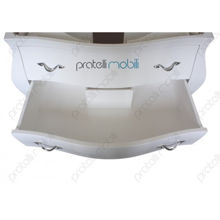 Bagno Grande Bianco Opaco con Maniglie New Classic Cromate Vista 2° Cassetto