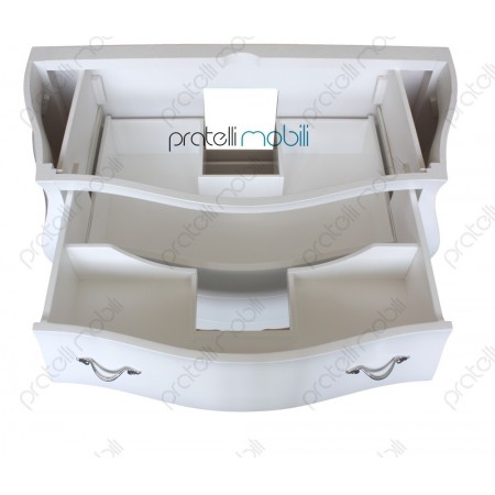 Bagno Grande Bianco Opaco con Maniglie New Classic Cromate - Vista 1° Cassetto