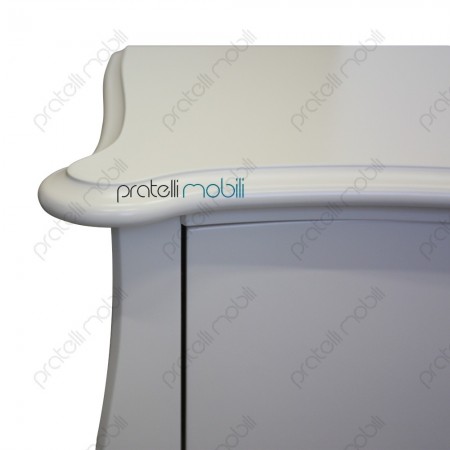 Credenza bombata colore RAL 9001 con maniglie art. 5 argento graffiato