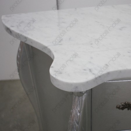 Mobile Bagno Barocco Intagliato con Top in marmo di Carrara